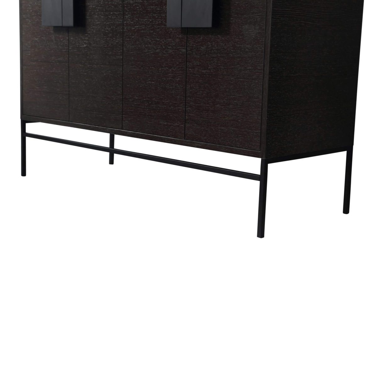 Shawbridge 48" Modern Single Bathroom Vanity  Black Oak Straight Grain with Black Hardware