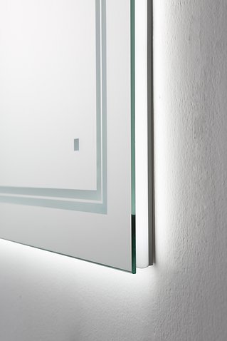 AQUADOM Soho 48 inches x 30 inches Led Lighted Silver Mirror for Bathroom