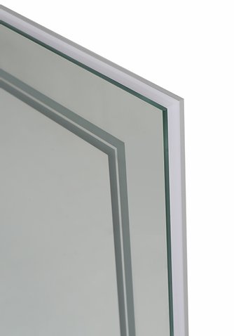 AQUADOM Soho 48 inches x 30 inches Led Lighted Silver Mirror for Bathroom