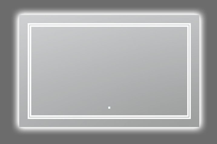 AQUADOM Soho 48 inches x 30 inches Led Lighted Silver Mirror for Bathroom