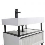 Dakota 24″ Modern Bathroom Vanity White with Black Hardware