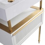 Dakota 24″ Modern Bathroom Vanity White with Satin Bras Hardware