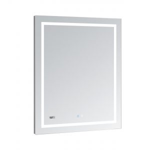 AQUADOM Daytona 24 inches x 30 inches Wall Mounted LED Lighted Silver Mirror for Bathroom