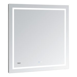 AQUADOM Daytona 30 inches x 36 inches Wall Mounted LED Lighted Silver Mirror for Bathroom