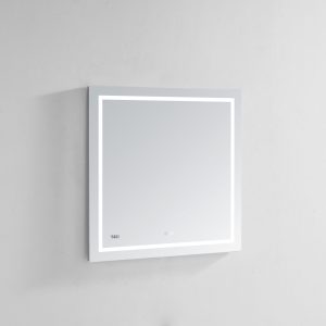 AQUADOM Daytona 36 inches x 30 inches Wall Mounted LED Lighted Silver Mirror for Bathroom