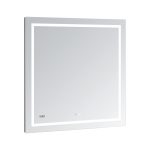 AQUADOM Daytona 36 inches x 36 inches Wall Mounted LED Lighted Silver Mirror for Bathroom