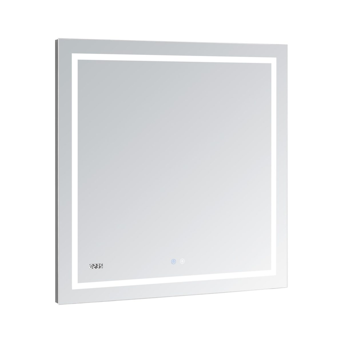 AQUADOM Daytona 36 inches x 36 inches Wall Mounted LED Lighted Silver Mirror for Bathroom