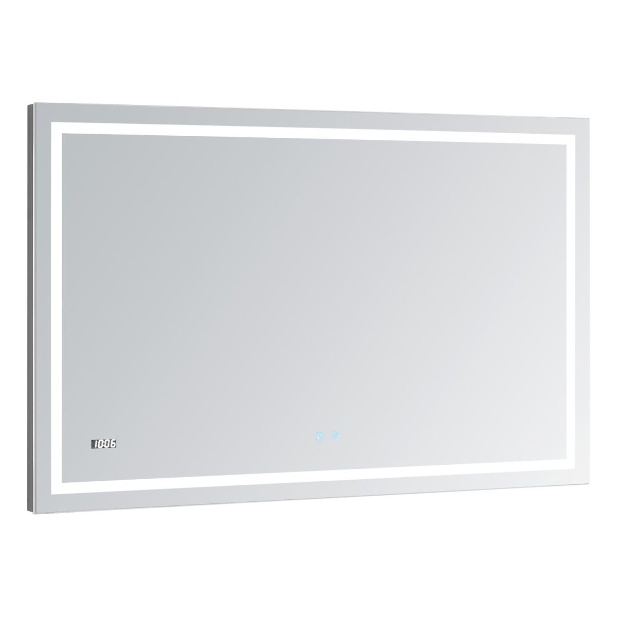 AQUADOM Daytona 48 inches x 30 inches Wall Mounted LED Lighted Silver Mirror for Bathroom