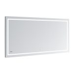 AQUADOM Daytona 60 inches x 30 inches Wall Mounted LED Lighted Silver Mirror for Bathroom