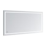 AQUADOM Daytona 60 inches x 36 inches Wall Mounted LED Lighted Silver Mirror for Bathroom