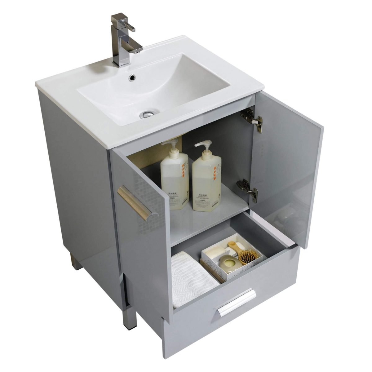 Atwood 24" Modern Bathroom Vanity, Gray