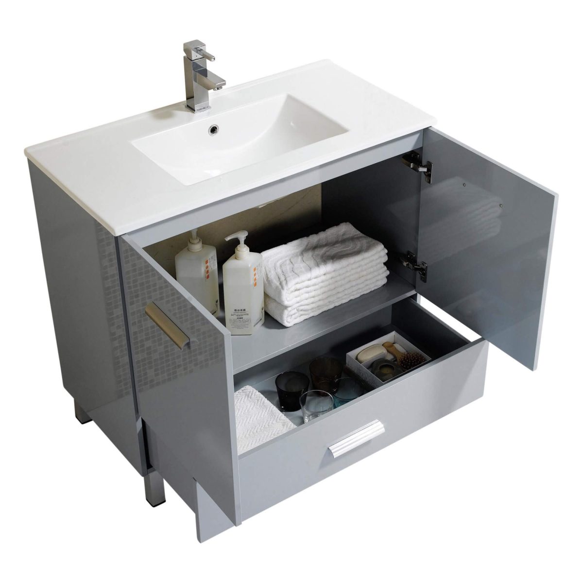 Atwood 36" Modern Bathroom Vanity Gray