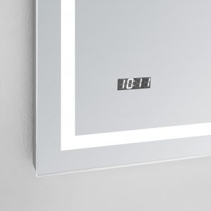 AQUADOM Daytona 30 inches x 36 inches Wall Mounted LED Lighted Silver Mirror for Bathroom