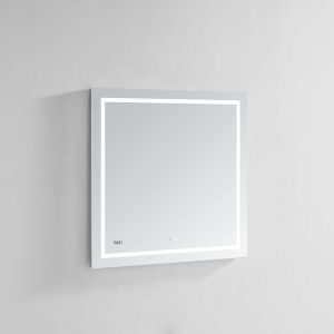 AQUADOM Daytona 36 inches x 36 inches Wall Mounted LED Lighted Silver Mirror for Bathroom