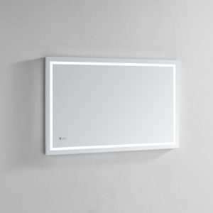 AQUADOM Daytona 48 inches x 30 inches Wall Mounted LED Lighted Silver Mirror for Bathroom