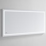 AQUADOM Daytona 60 inches x 30 inches Wall Mounted LED Lighted Silver Mirror for Bathroom