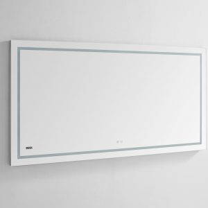 AQUADOM Daytona 72 inches x 36 inches Wall Mounted LED Lighted Silver Mirror for Bathroom