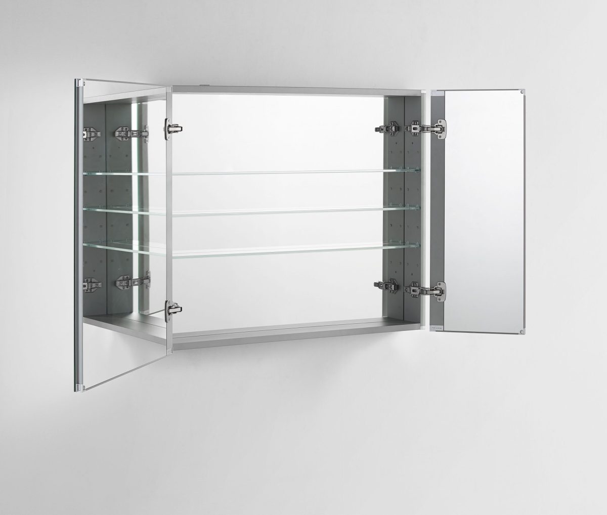 AQUADOM Royale 48 inches x 30 inches Medicine Mirror Glass Cabinet for Bathroom