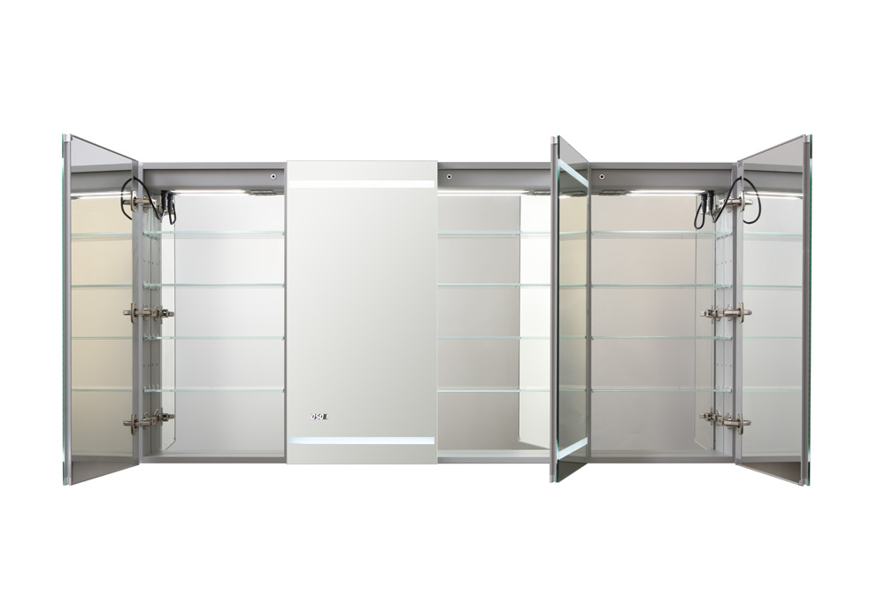 AQUADOM Signature Royale 72 inches x 36 inches LED Lighted Mirror Glass Medicine Cabinet for Bathroom