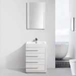 Barcelona Modern 24″ Bathroom Vanity Set in Glossy White