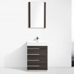 Barcelona Modern 30" Bathroom Vanity Set in Dark Oak with Mirror