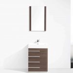 Barcelona Modern 30″ Bathroom Vanity Set in Gray Oak with Mirror