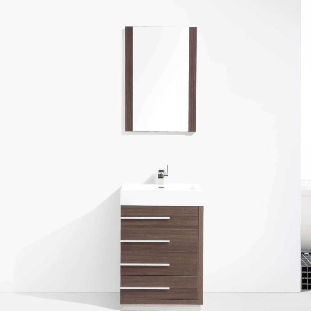 Barcelona Modern 30" Bathroom Vanity Set in Gray Oak Barcelona Modern 30" Bathroom Vanity Set in Gray Oak