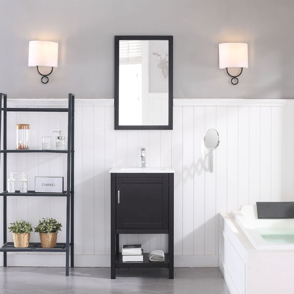 Lucca Modern 20" Bathroom Vanity Set with Mirror Espresso Lucca Modern 20" Bathroom Vanity Set with Mirror Espresso
