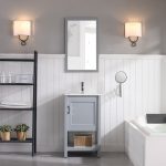 Lucca Modern 20″ Bathroom Vanity Set with Mirror Metal Gray