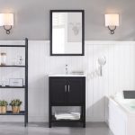 Lucca Modern 24″ Bathroom Vanity Set with Mirror Espresso