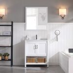 Lucca Modern 30″ Bathroom Vanity Set with Mirror Matte White