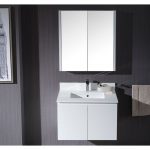 Monaco Modern 30″ Matte White Wall Mount Bathroom Vanity Set with Medicine Cabinet