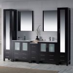 Sydney Modern 102″ Bathroom Vanity Set with Mirror Linen Cabinet Espresso