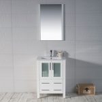 Sydney Modern 24″ Bathroom Vanity Set with Mirror Glossy White