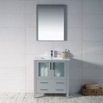 Sydney Modern 30″ Bathroom Vanity Set with Mirror Metal Gray