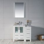 Sydney Modern 36″ Bathroom Vanity Set with Side Cabinet Glossy White