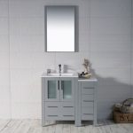 Sydney Modern 36″ Bathroom Vanity Set with Side Cabinet Metal Gray