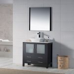 Sydney Modern 36″ Bathroom Vanity Set with Vessel Sink and Mirror Espresso