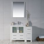 Sydney Modern 42″ Bathroom Vanity Set with Side Cabinet Glossy White