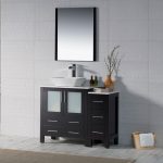 Sydney Modern 42″ Bathroom Vanity Set with Vessel Sink and Side Cabinet Espresso
