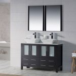 Sydney Modern 48″ Double Bathroom Vanity Set with Vessel Sinks and Mirrors Espresso
