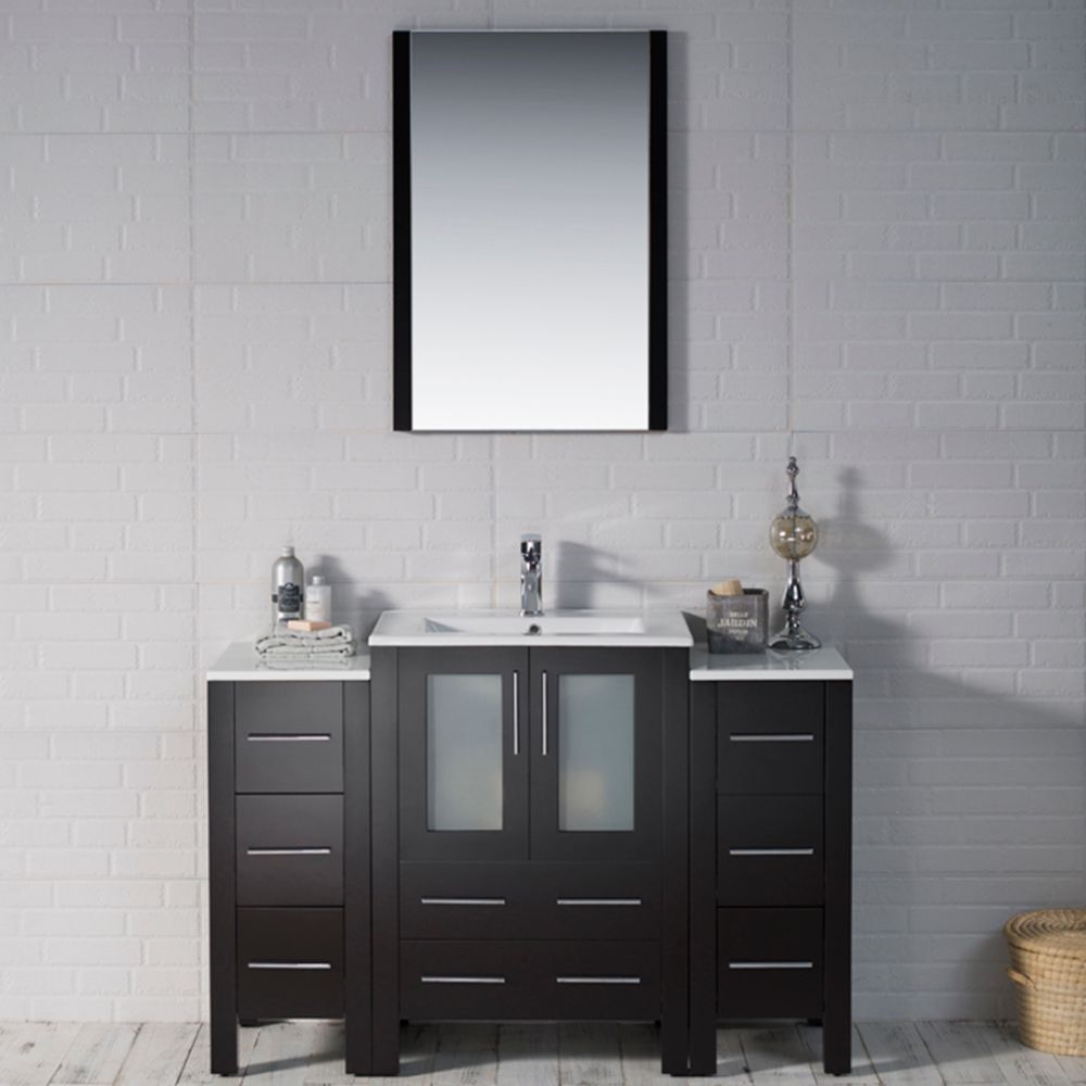 Sydney Modern 48" Bathroom Vanity Set with Double Side Cabinets Espresso Sydney Modern 48" Bathroom Vanity Set with Double Side Cabinets Espresso