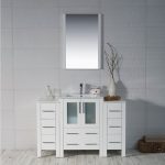 Sydney Modern 48″ Bathroom Vanity Set with Double Side Cabinets Glossy White