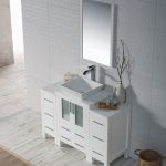 Sydney Modern 48″ Bathroom Vanity Set with Vessel Sink and Double Side Cabinets Glossy White