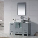 Sydney Modern 48″ Bathroom Vanity Set with Vessel Sink and Double Side Cabinets Metal Gray