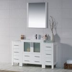 Sydney Modern 54″ Bathroom Vanity Set with Double Side Cabinets Glossy White