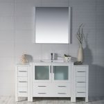 Sydney Modern 60″ Bathroom Vanity Set with Double Side Cabinets Glossy White