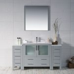 Sydney Modern 60″ Bathroom Vanity Set with Double Side Cabinets Metal Gray