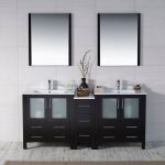 Sydney Modern 72″ Double Bathroom Vanity Set with Mirrors Espresso