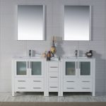 Sydney Modern 72″ Double Bathroom Vanity Set with Mirrors Glossy White